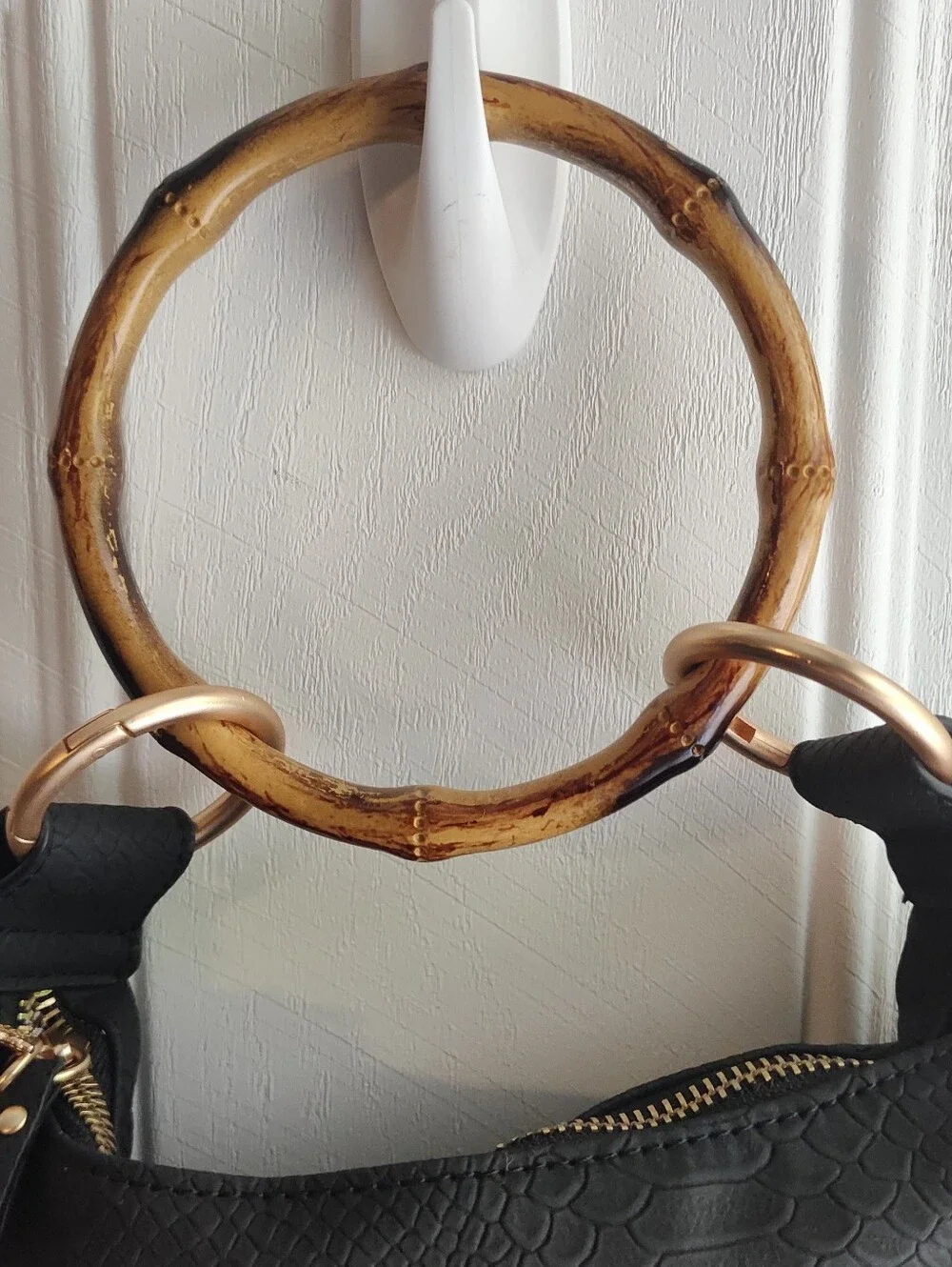 Jessica Simpson Black Textured Hobo Bag Or Shoulder Bag with Gold Accents EUC..
